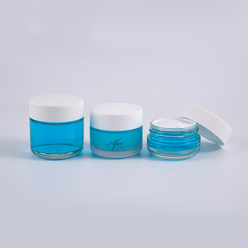 Perspicuus circum figura PETG 50g Creber Murus Cream Jar Cum Alba stupra Cap