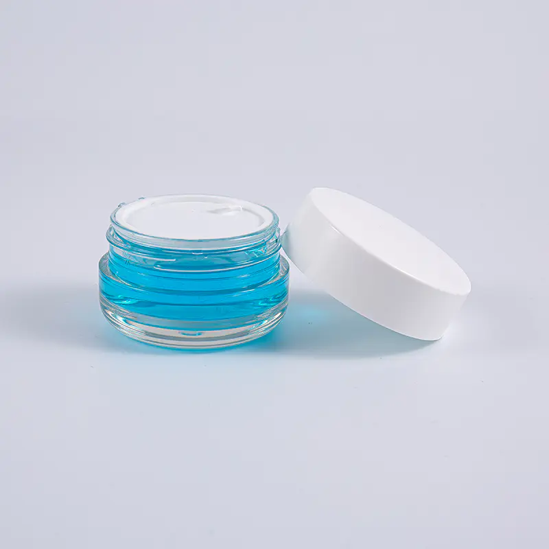 Perspicuus circum figura PETG 50g Creber Murus Cream Jar Cum Alba stupra Cap