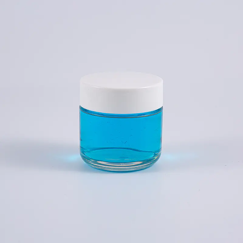 Perspicuus rotundus figura PETG 120g Creber Wall Cream Jar Cum Alba stupra Cap