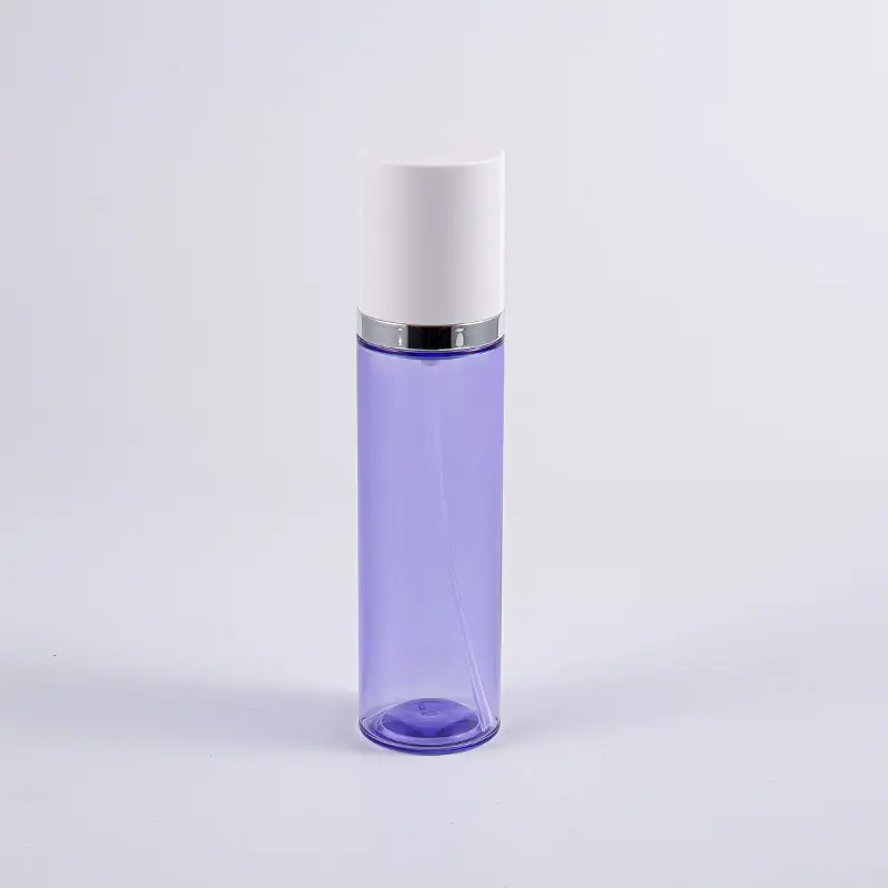Purpura Color 35ml Round Serum Lotion Bottle Cum Aluminium Pump