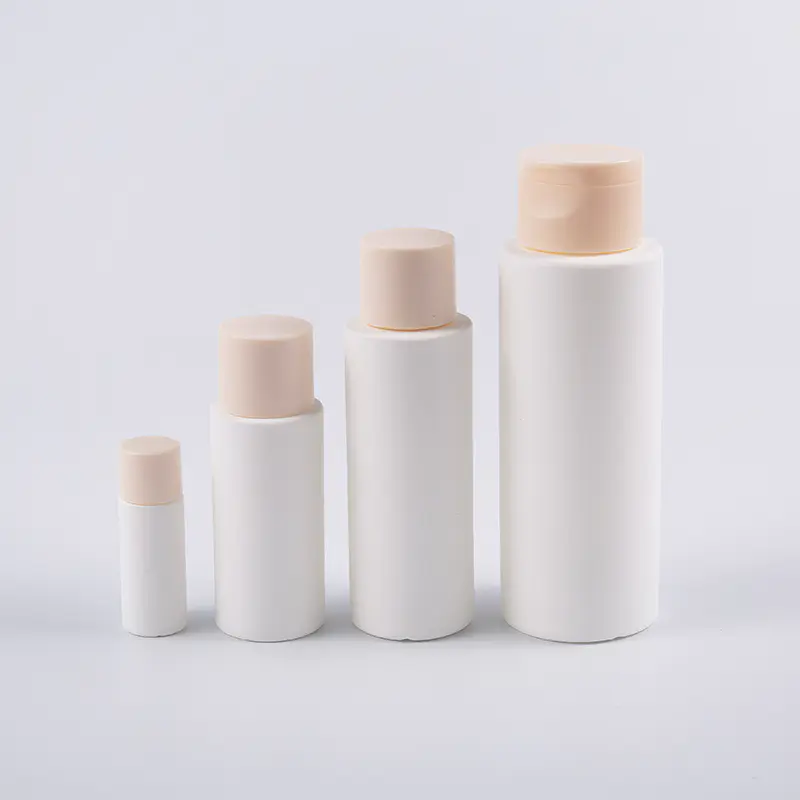 PE Mollit Lotion Bottle cum Flip Cap Compact Travel sized Medicamine Continens pro Skincare et Tinte