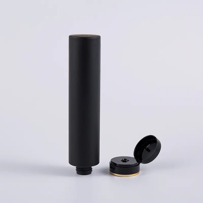 Black Soft Touch Round Inverted 250ml PE Hair Conditioner Purgatio Utrem Cum Flip Top Cap